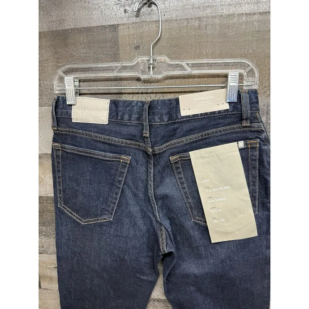 BRAND NEW Everlane Women's 28x30 Slim Fit Low Stretch Dark‎ Wash